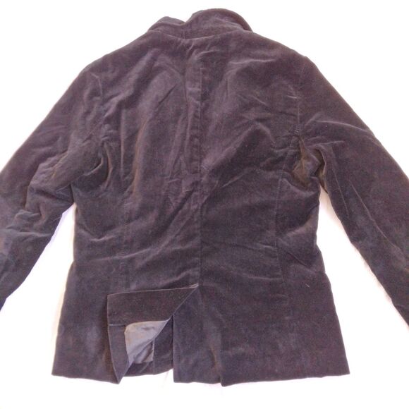 Velvet Jacket Black Velour Blazer Lined Elegant Goth Vampire Women's 10 - Picture 13 of 13